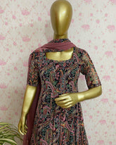 Black printed chiffon dress - kasumi.in
